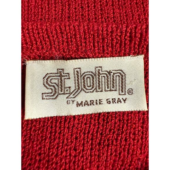 St John Vintage Wool Blend Long Sleeves Knit Sweater with Peplum Waist Size S - Picture 8 of 8